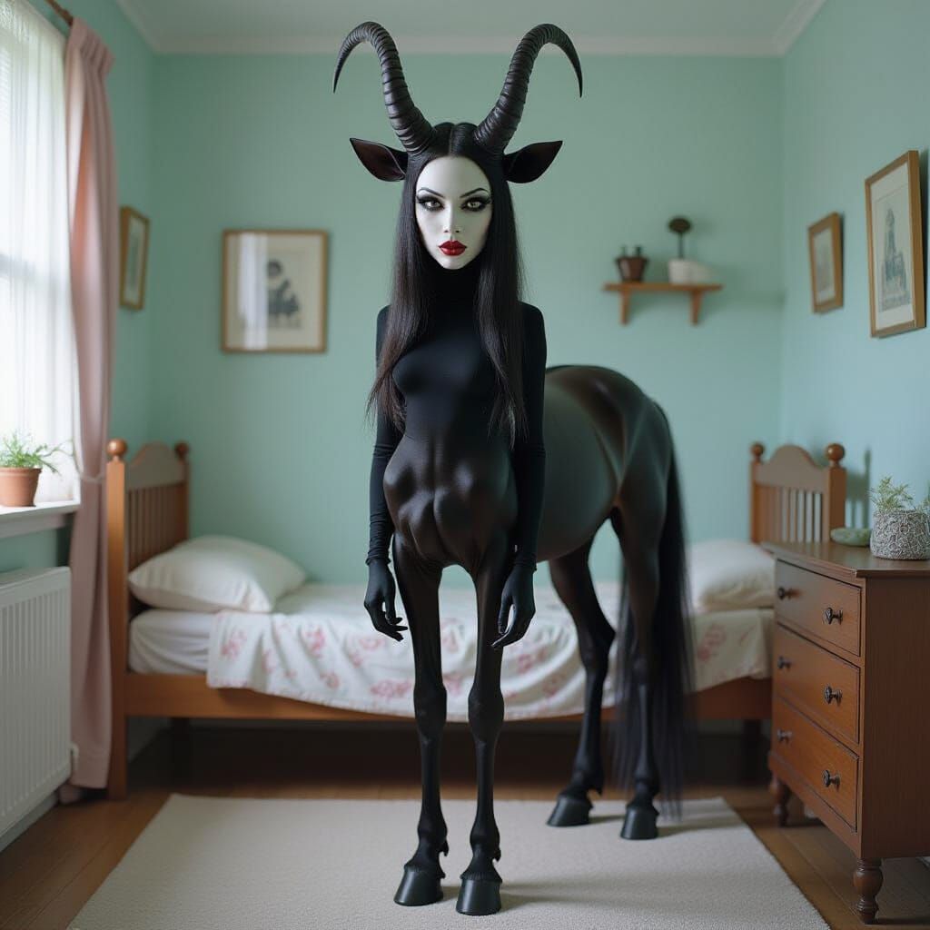 Nightmarish Humanoid Monster in Dark Biomechanical Style