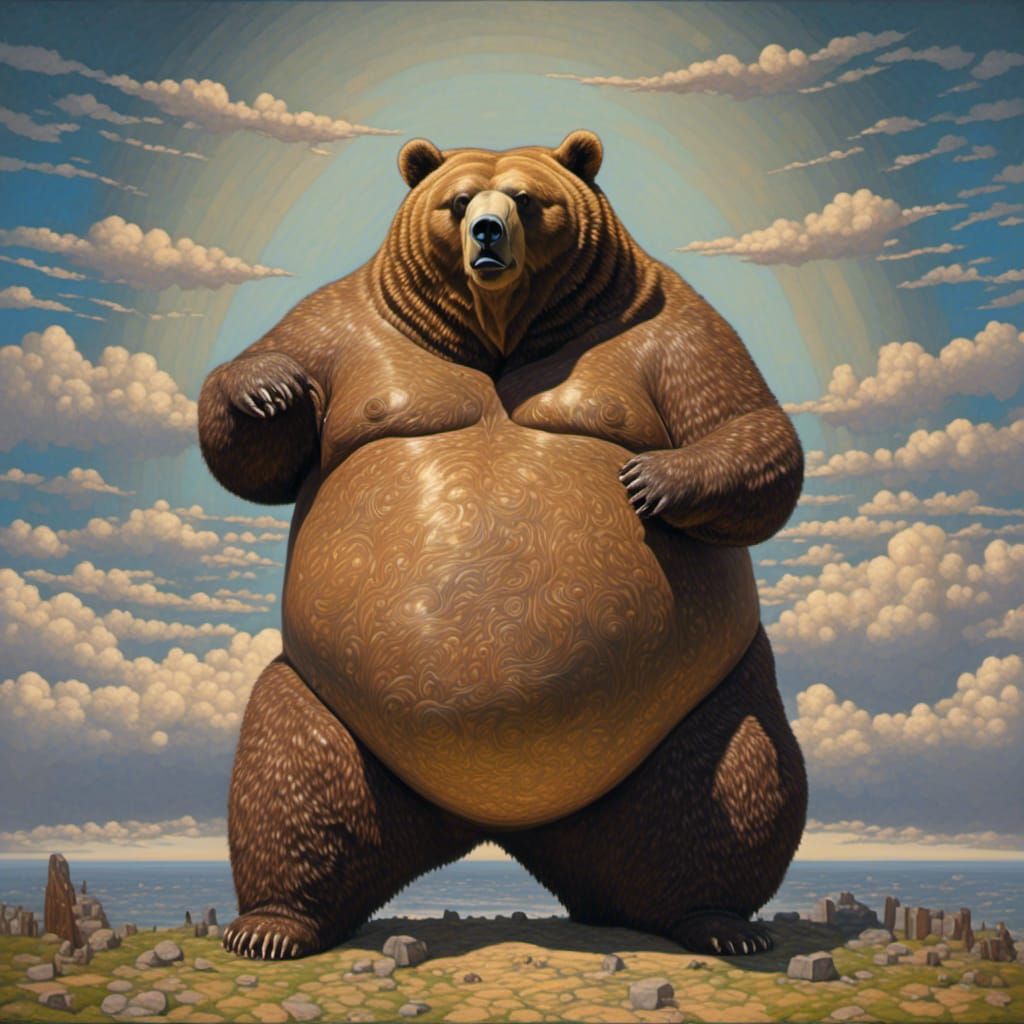 Artistic Image of an Obese Bear