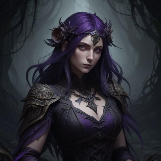 Lilith in a Mystical Realm, Dark Fantasy Concept Art