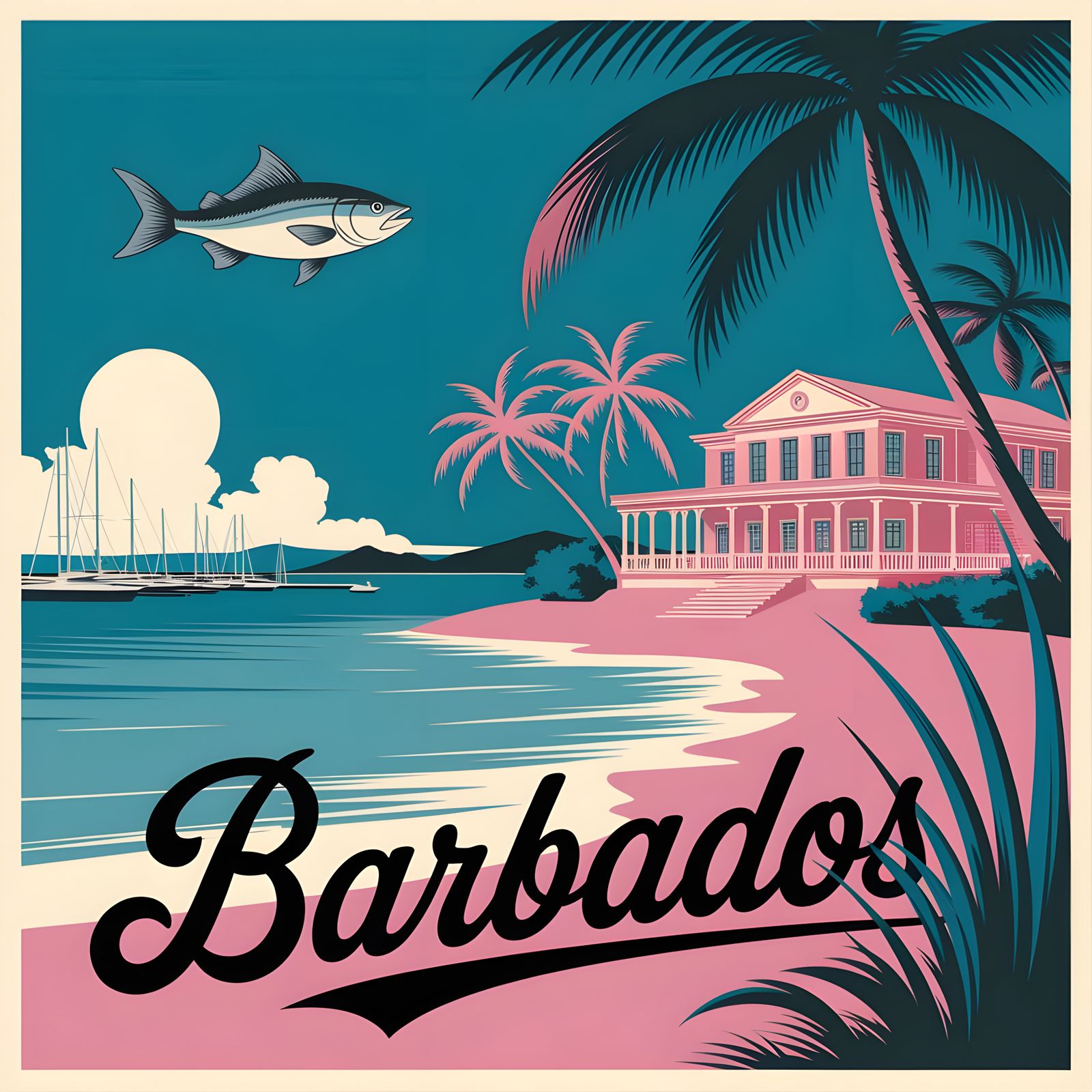Vintage Travel Poster of Barbados
