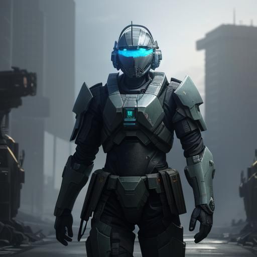 Halo UNSC Marine Armor in 3D Anime Style