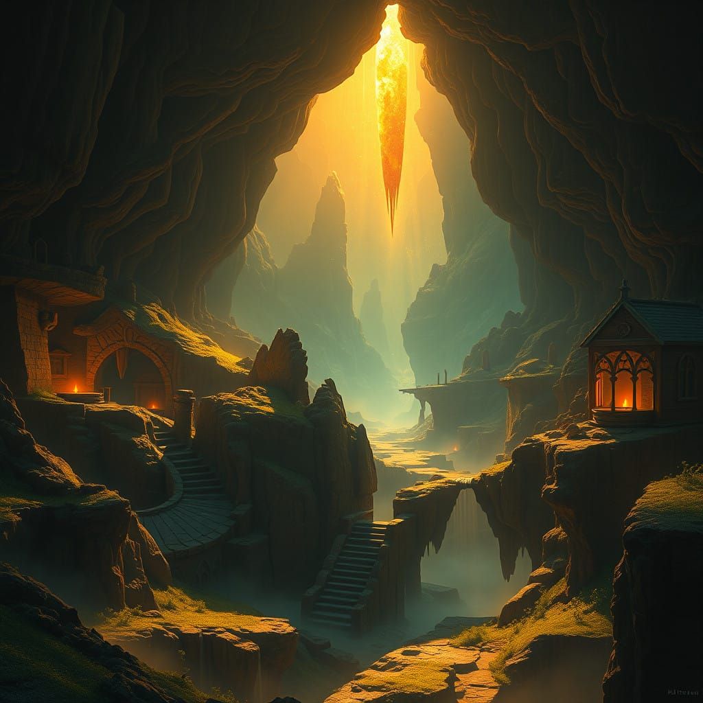 Surreal Landscapes of Golden Light and Emerald Shadows