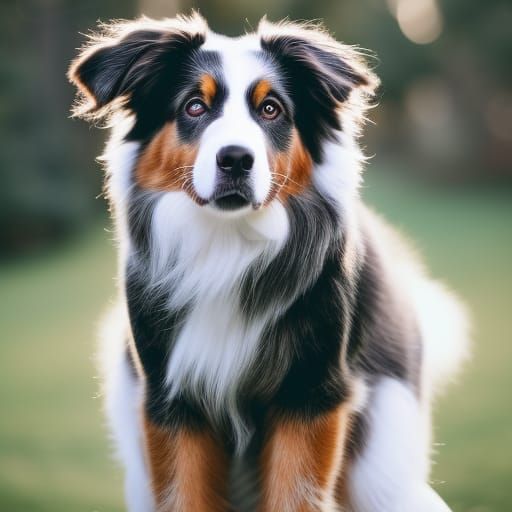 Festive Christmas Australian Shepherd Portrait