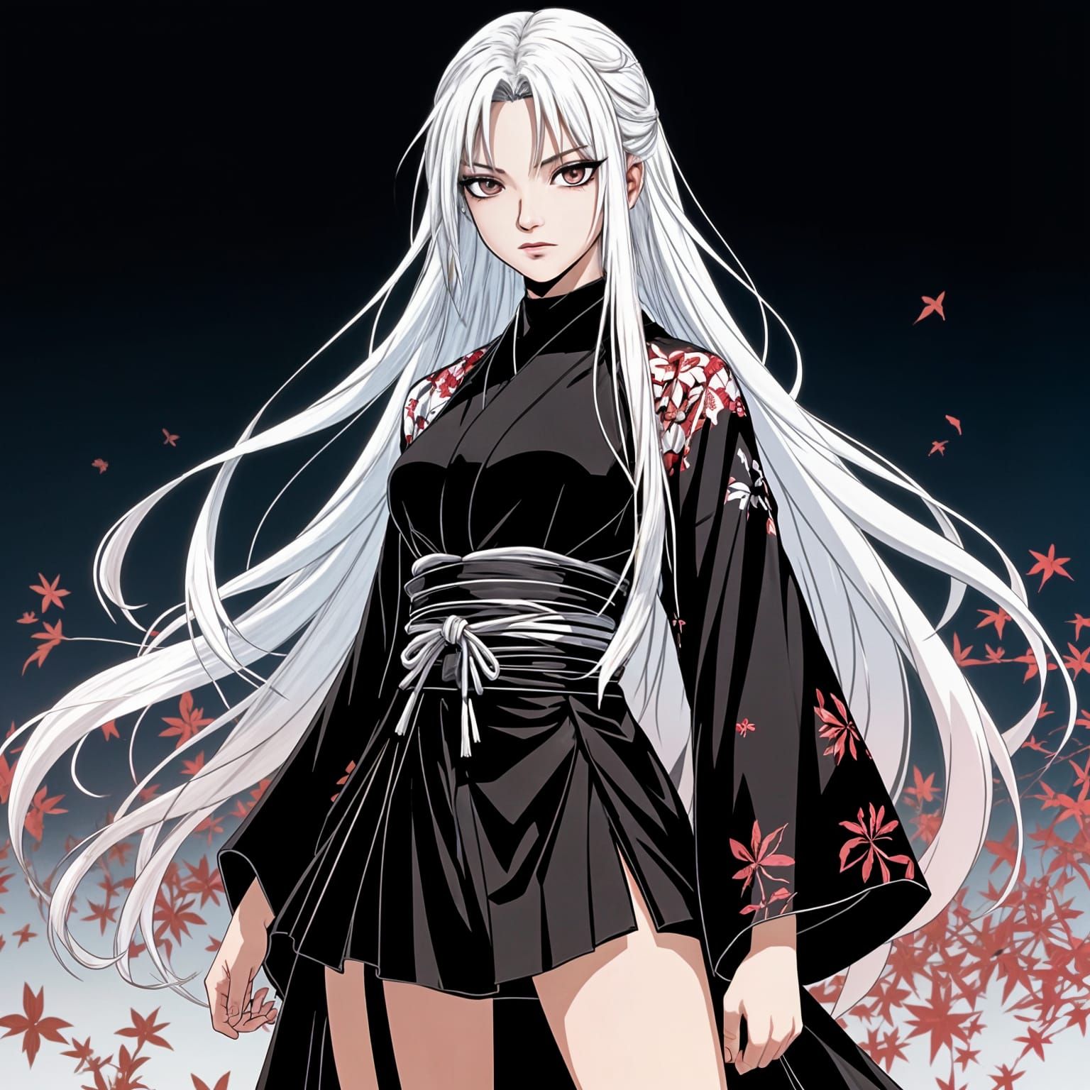 Character Portrait with Intense Eyes and White Haori