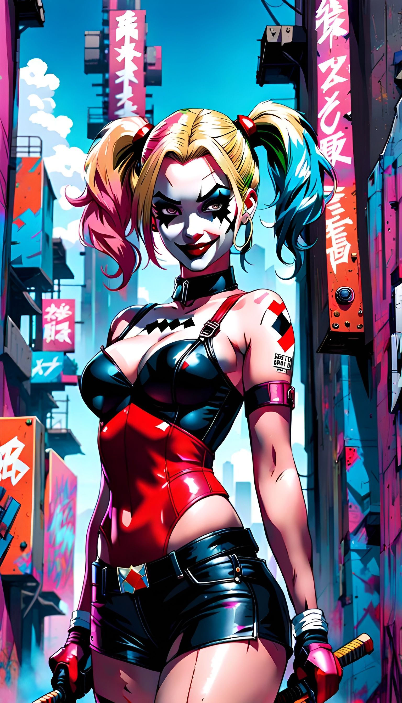Vaporwave Harley Quinn
