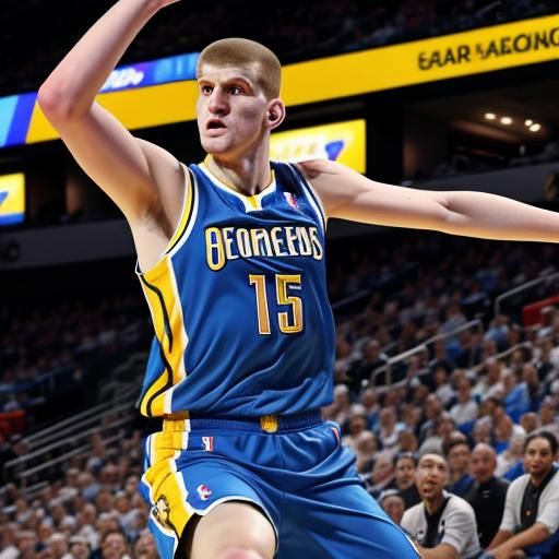 JOKIC nuggets basketball player #15 for Serbia giant white man