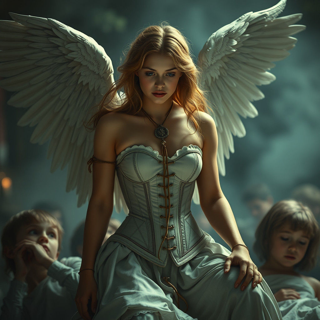 Angel Watching Over Sick Children: Digital Matte Painting