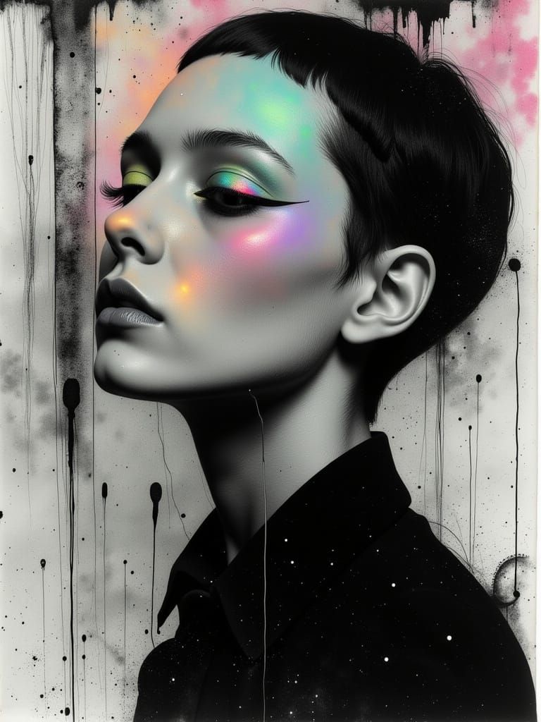 Gothic Woman in Ethereal Shadows