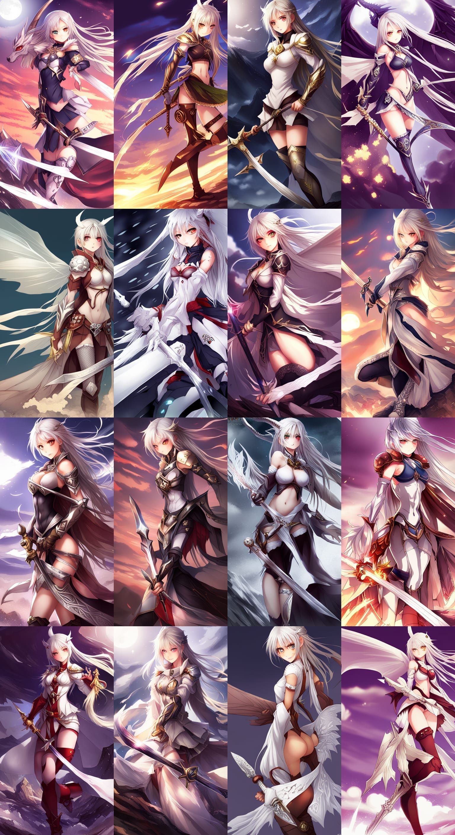 Anime Girl with Dragon Features and Greatsword