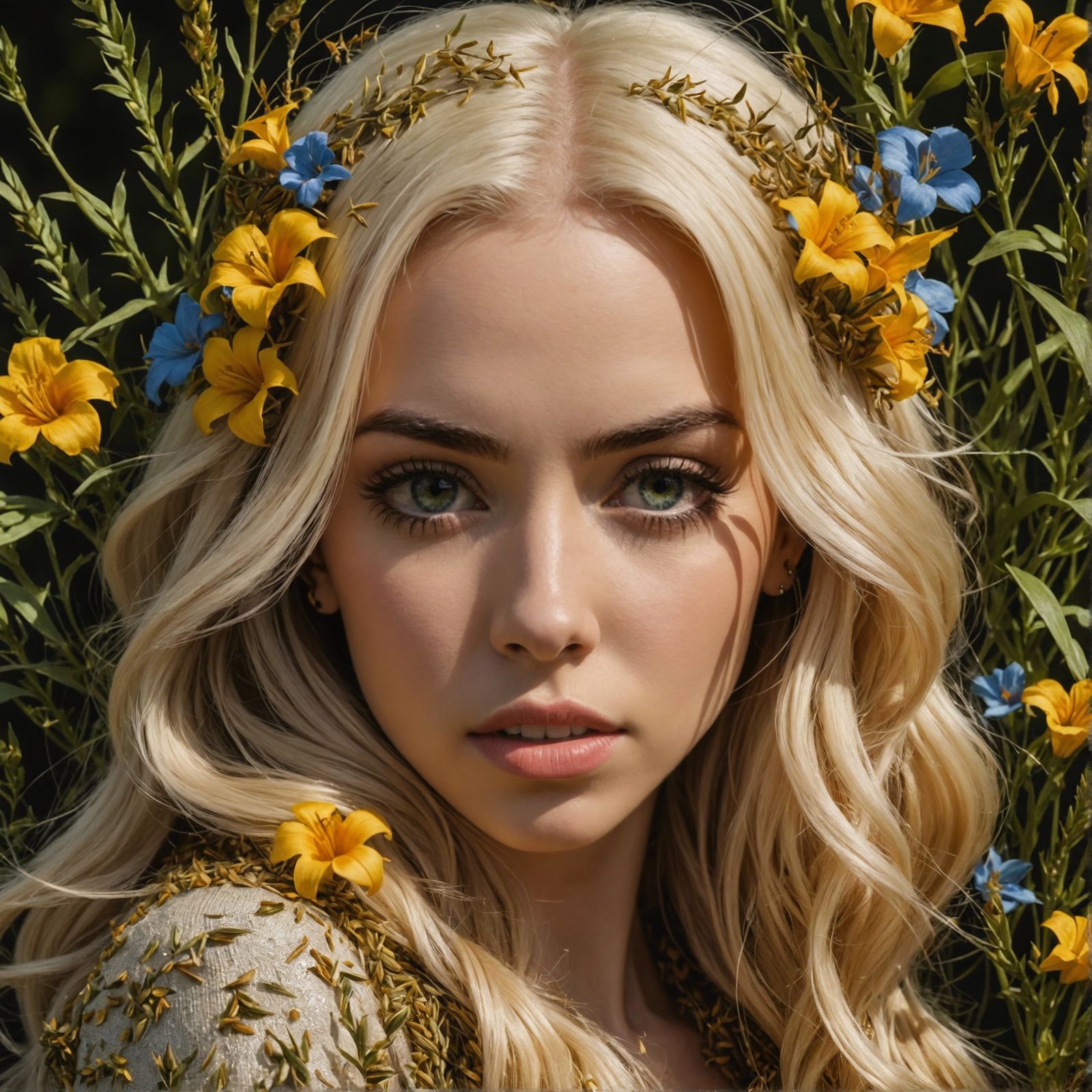 Flax Seed Portrait in Pin-Up Style