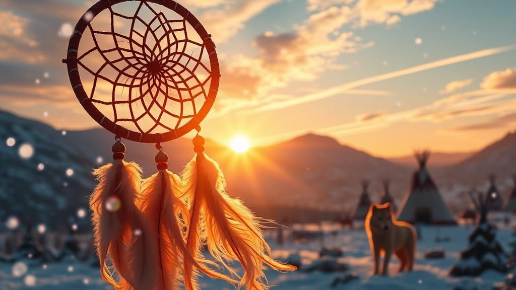 Majestic Native American Dreamcatcher Embellished with Vibra...