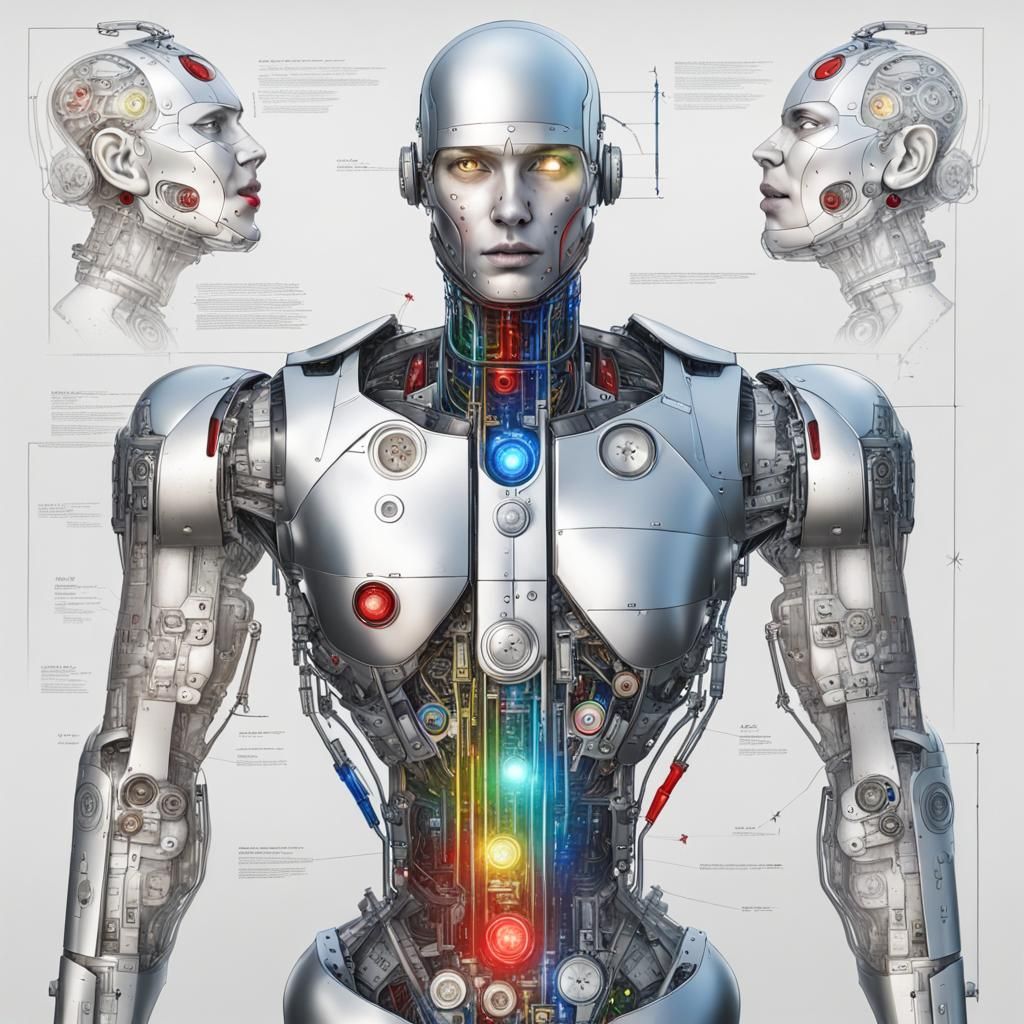 Cyborg Robot with Visible Internal Robotics