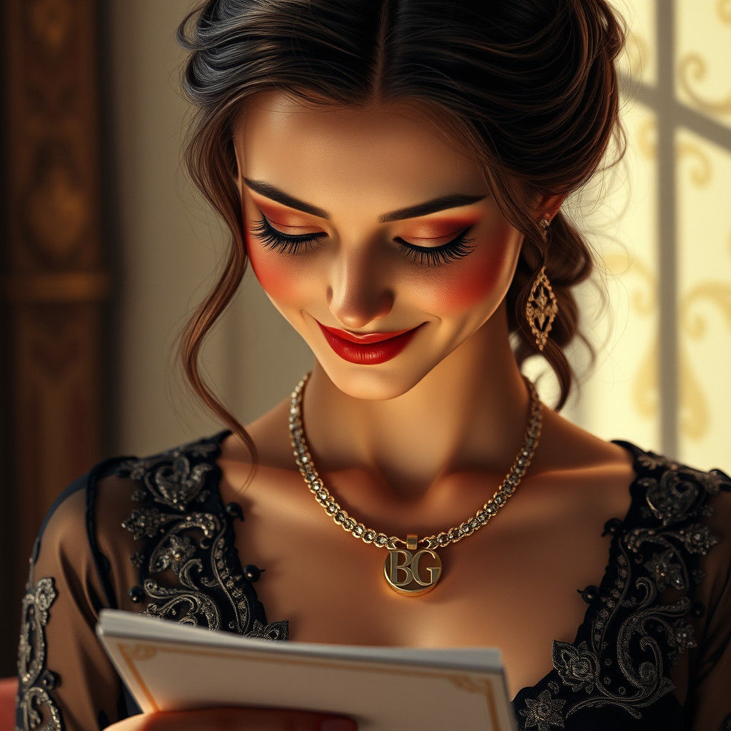 Persian Woman in Opulent Dress, Hyperrealistic Detail