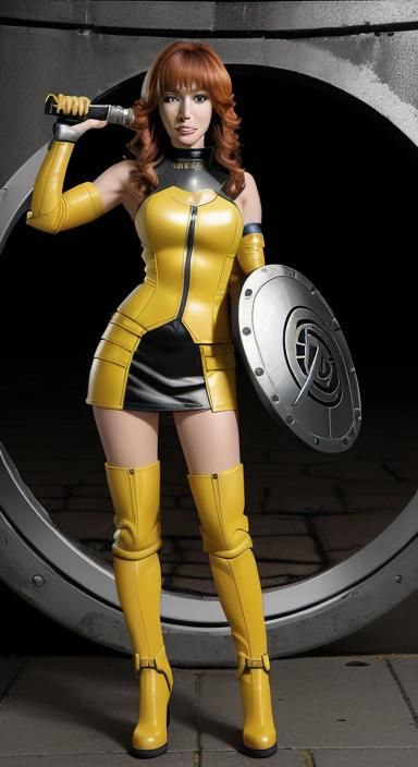 April O'Neil with Manhole Cover Shield