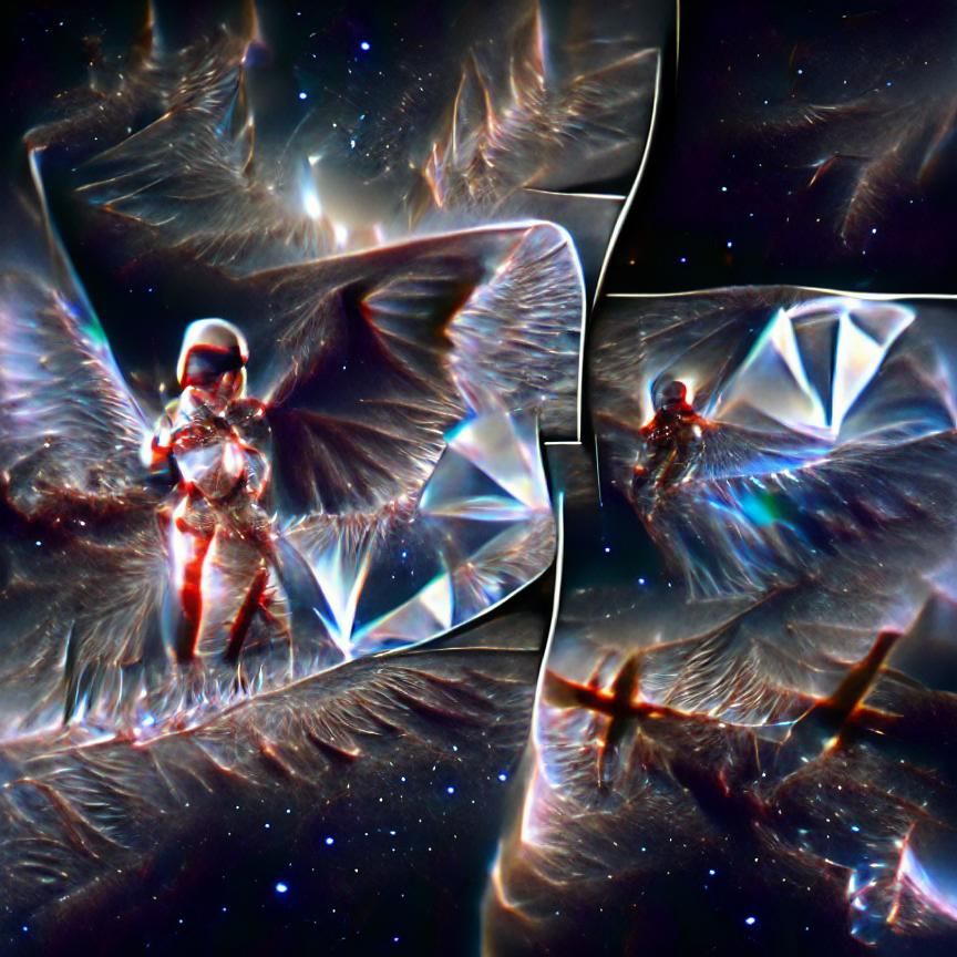 Diamond Angels Soaring Through Space