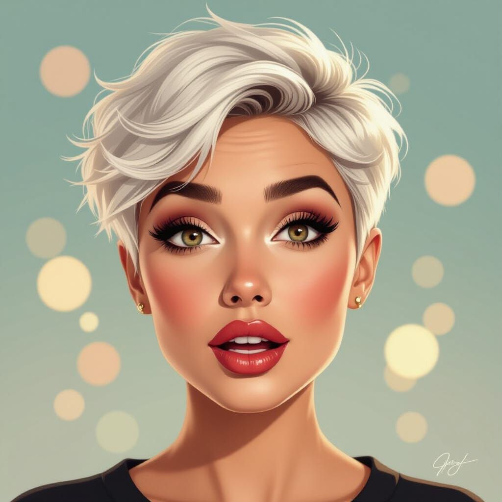 Beautiful Woman Portrait in Airbrush Style