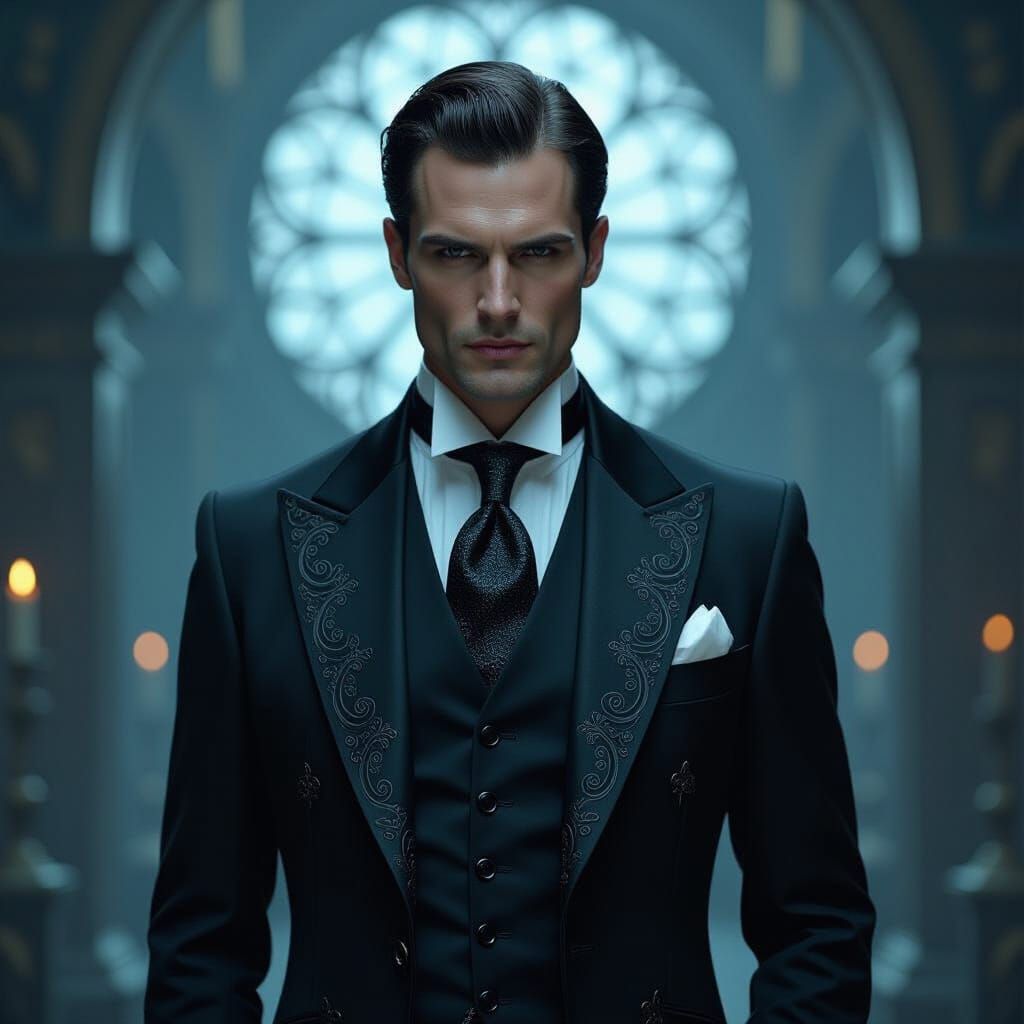 Regal Devil in Victorian Suit, Dark Mystical Art