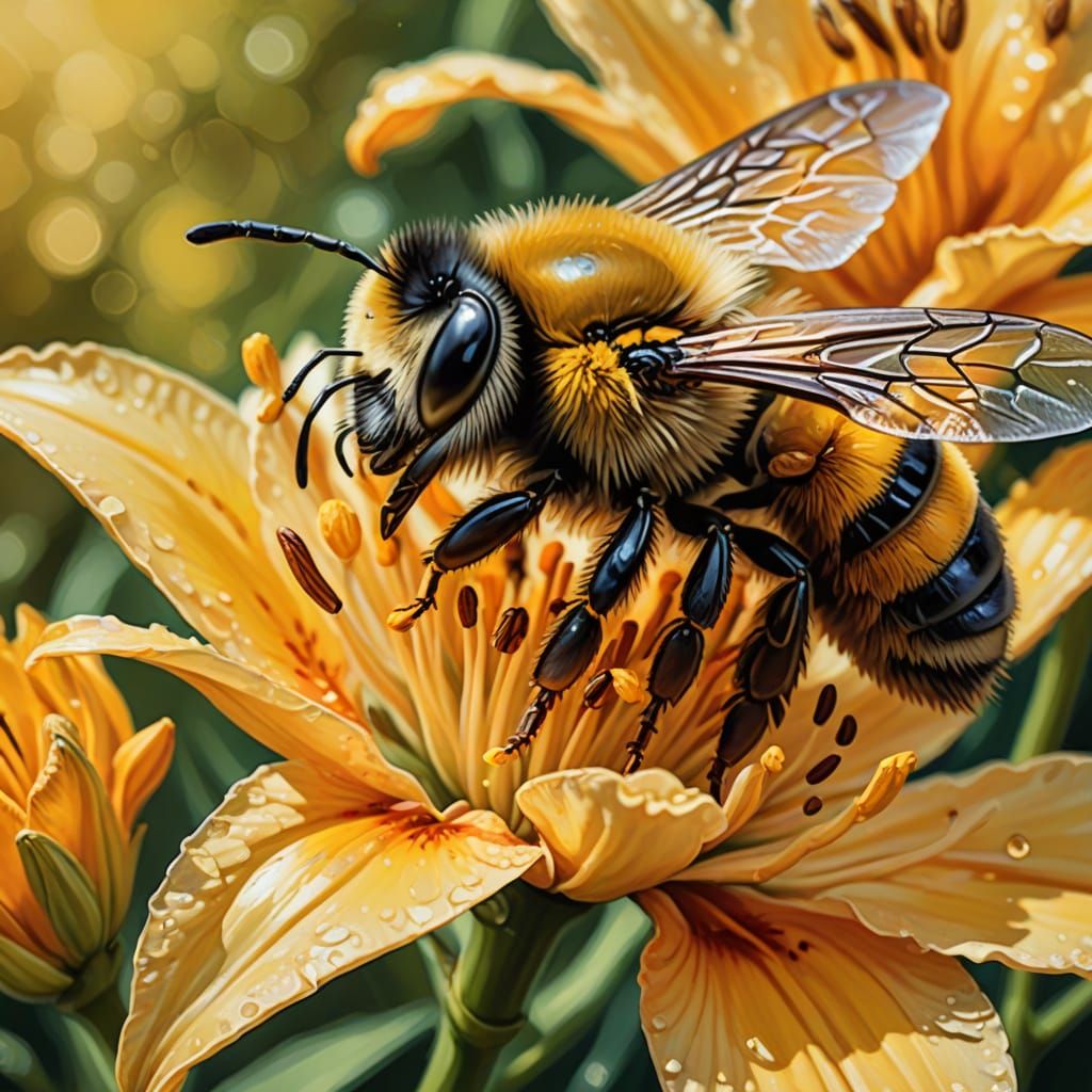 Bee collecting nectar