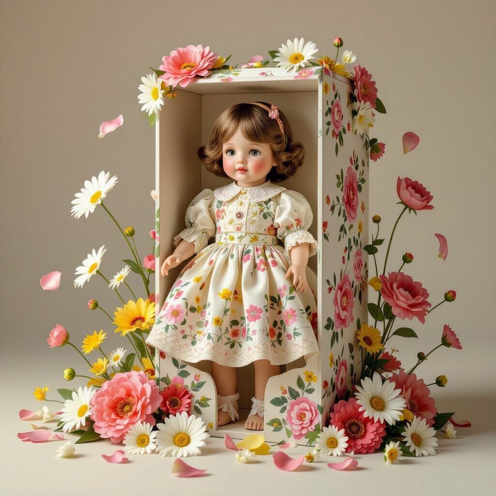 Floral Nenuco Box: Hyper-Realistic Studio Photograph
