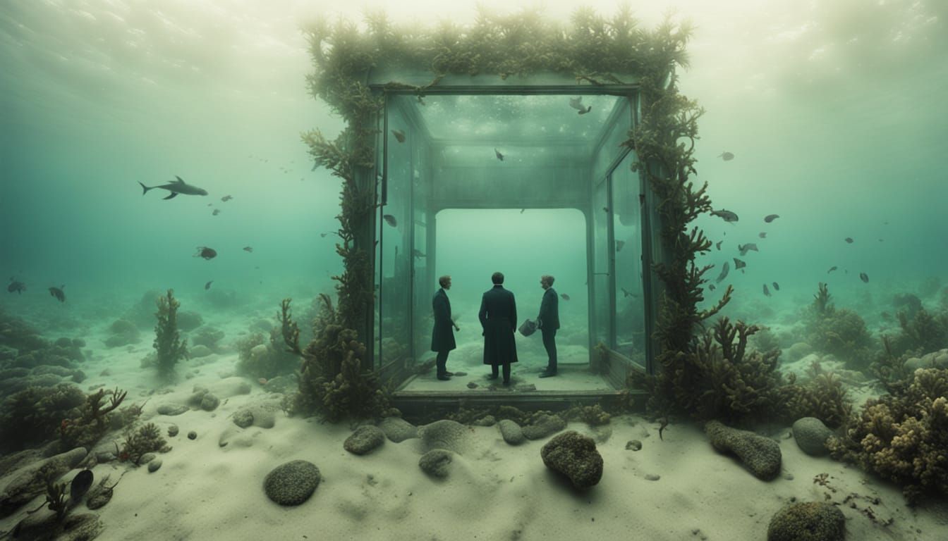 Mysterious Underwater Scene in an Ethereal Aesthetic