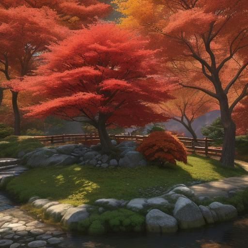 Dynamic Anime Heroes in Autumn Landscape
