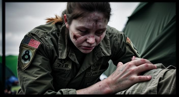 Hyperrealistic Combat Medic Scene in 8K