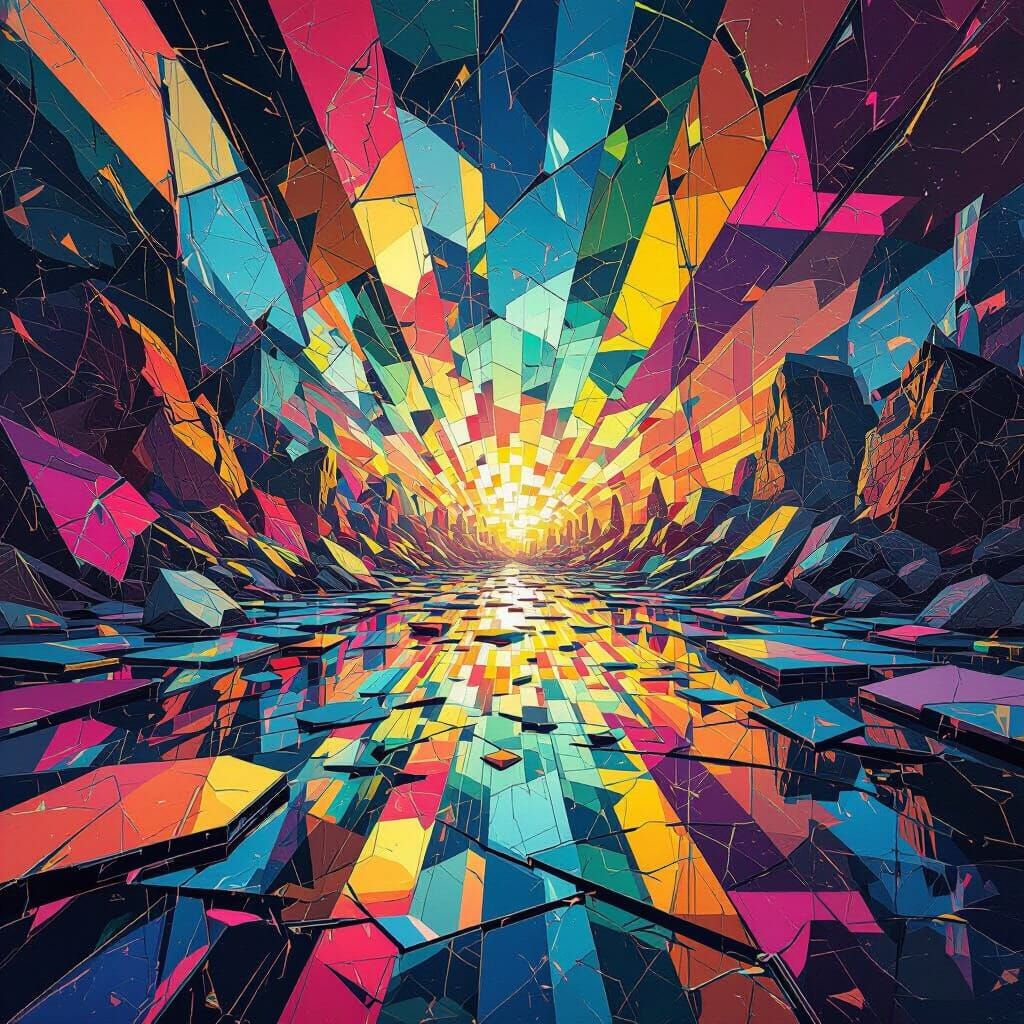 Shattered Kaleidoscope Reflecting Vibrant Colors