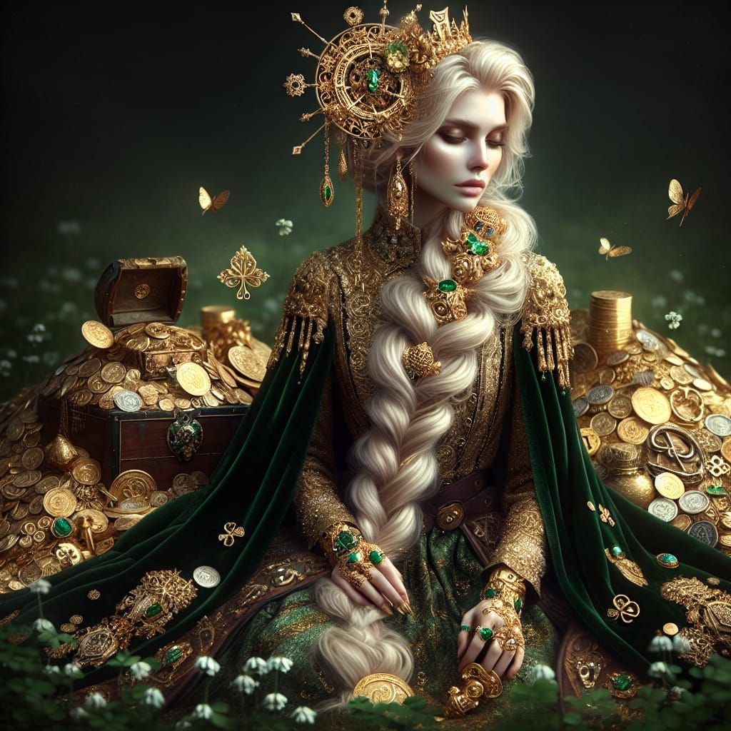 Lithuanian Goddess of Wealth in Steampunk Style