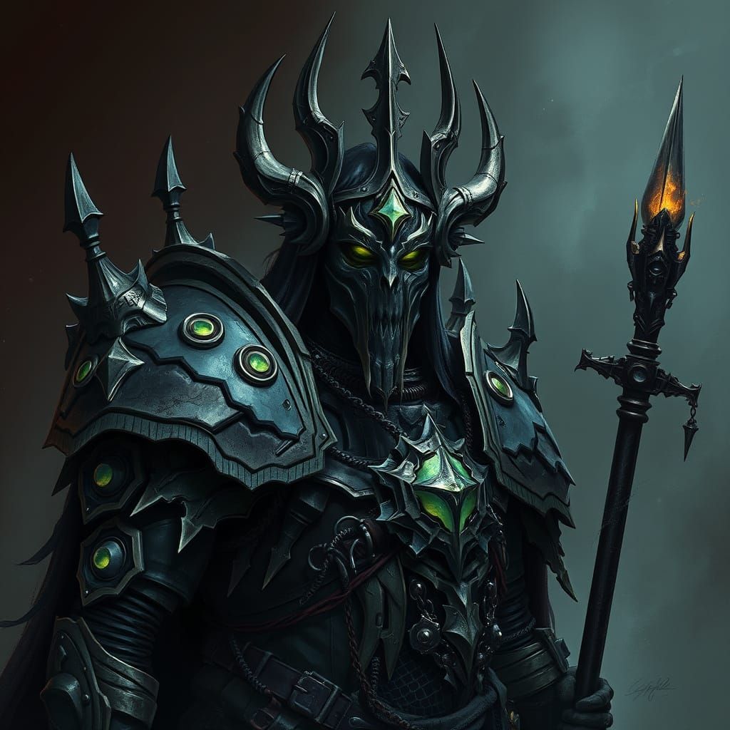 Mortarion Primarch Portrait in Gothic Tempera Style