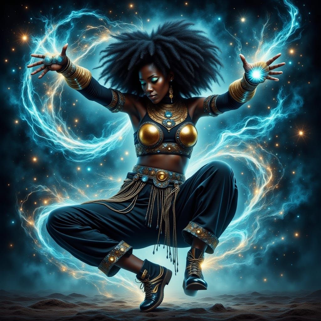 Nigerian Warrior Goddess in High-Tech Armor