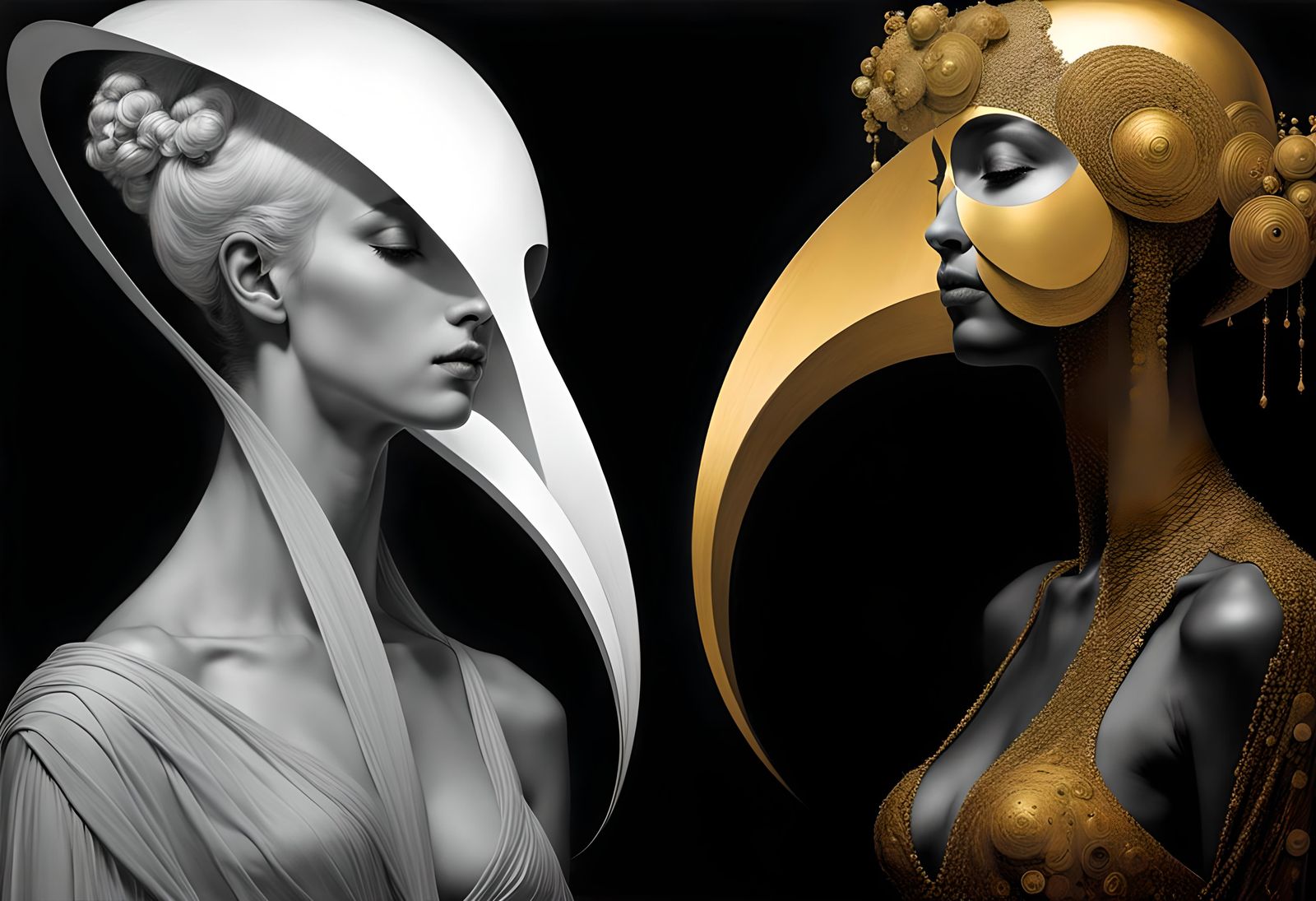 Split Image Masterpiece in Surreal Symbolic Style