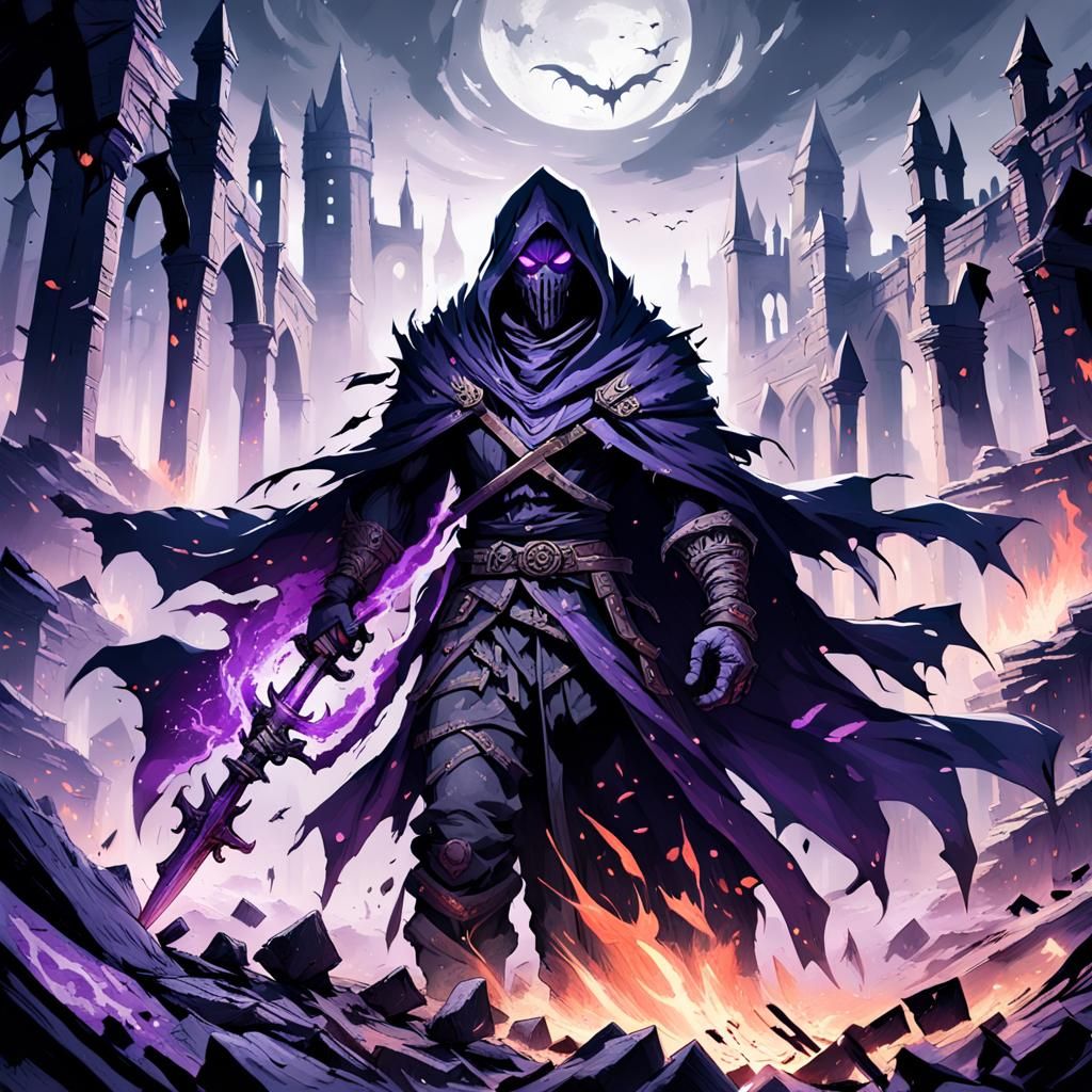 Demonic Assassin in Decaying Ruins