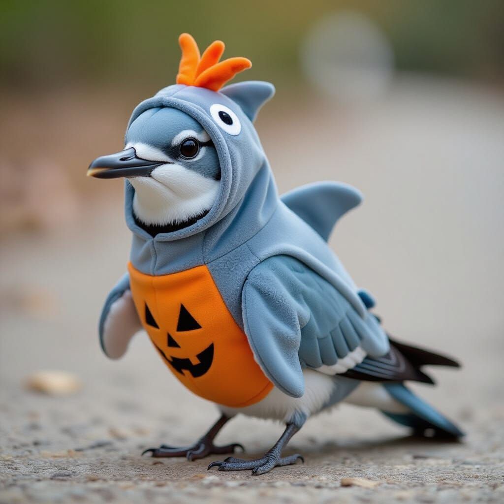 Bird in Dolphin Costume for Halloween
