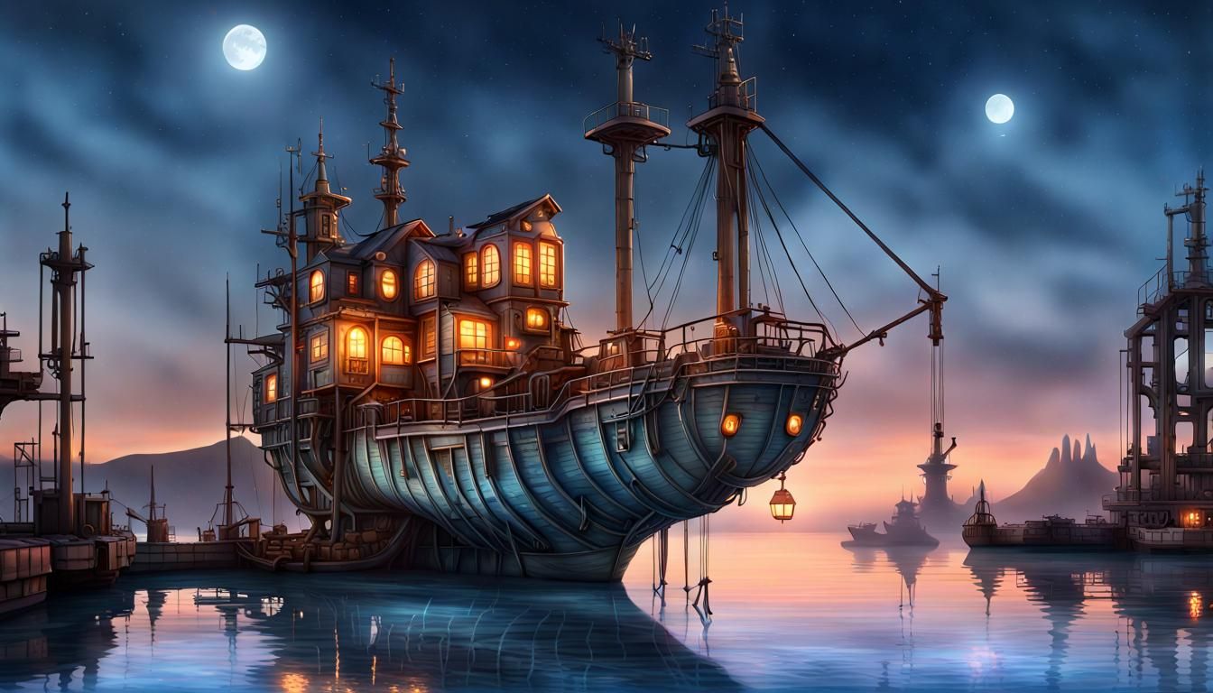 Celestite Ocelot in Cosmic Twilight Harbor