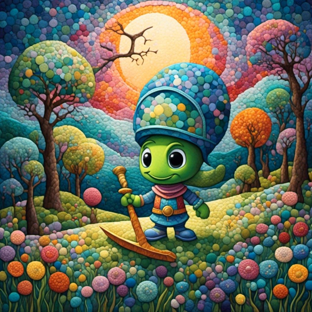 Marvin the Martian as King Arthur: Comic Book Art