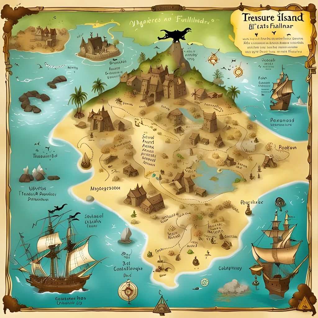 Magical Treasure Island Map as Witch's Familiar