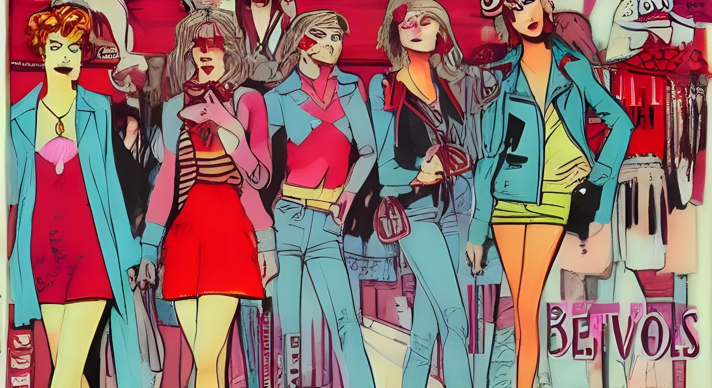 Terrified Teen in 1980s Mall with Demons