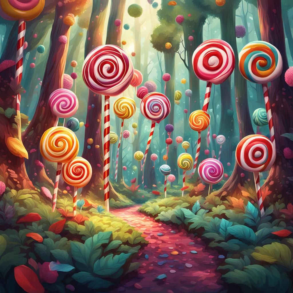 Candy Lollipop Forest: Whimsical Illustration in Unreal Engi...