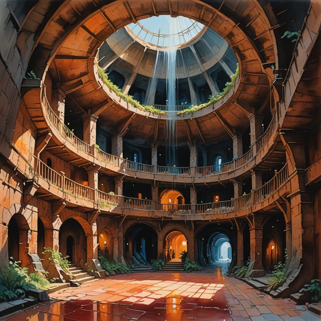 Epic Impressionist Cavern with Radial Corridors