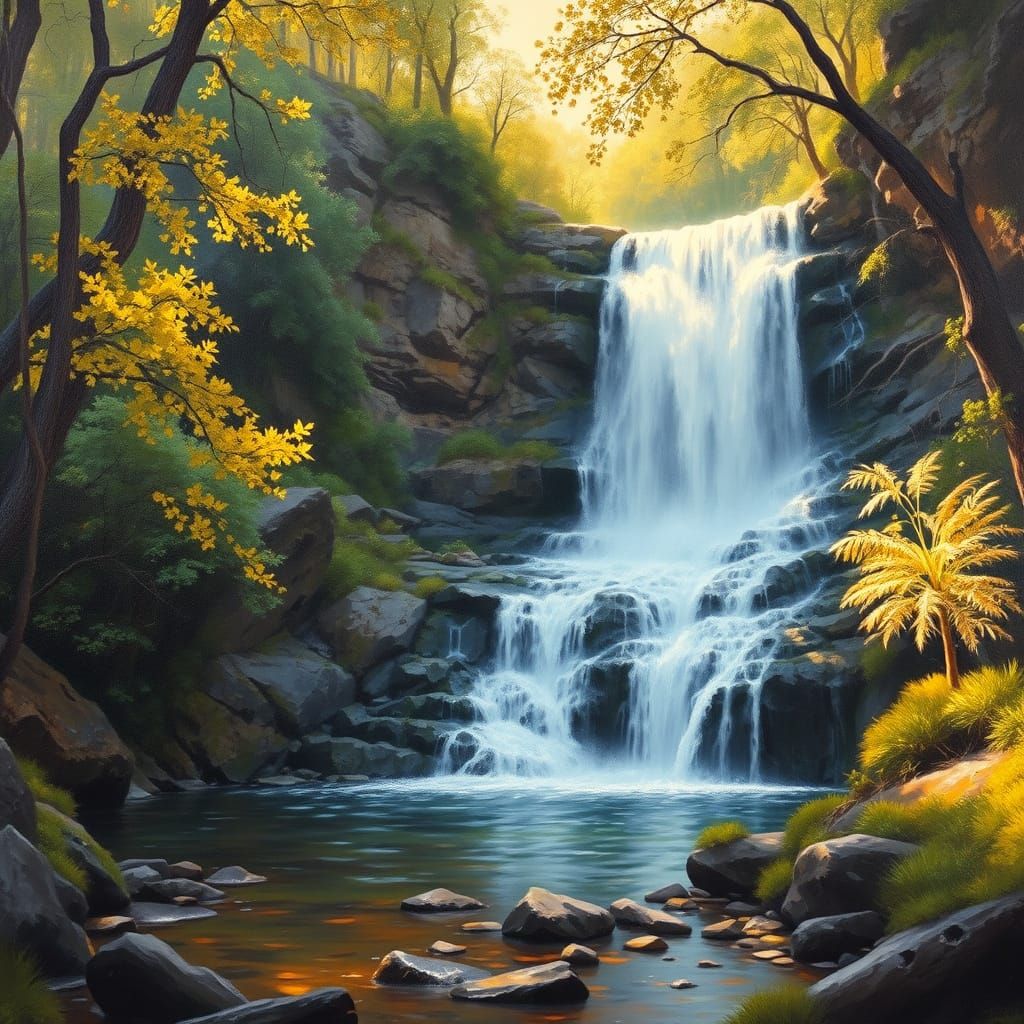 39 Steps Waterfall in Lush Forest