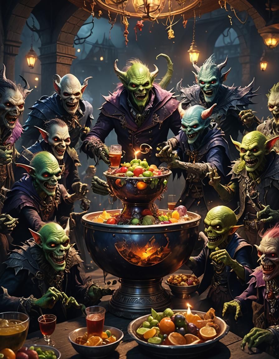 Ghouls and Goblins Halloween: A Fantastical Matte Painting