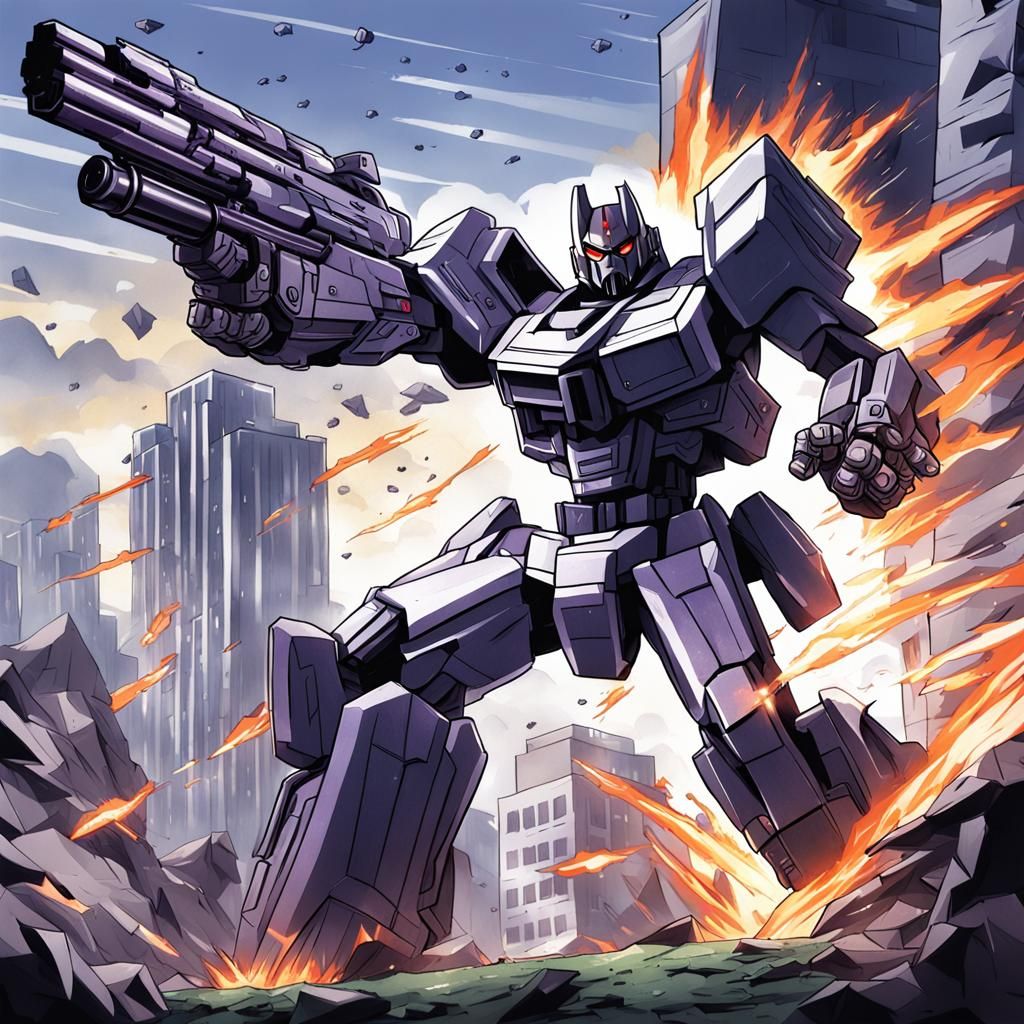 Megatron in Anime Key Visual Style