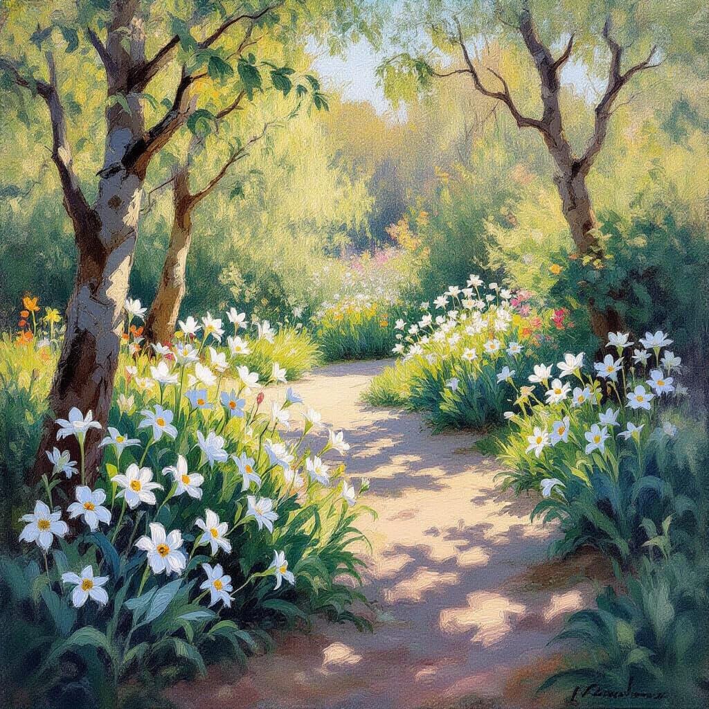 Impressionist Spring Flowers in Dreamlike Watercolor