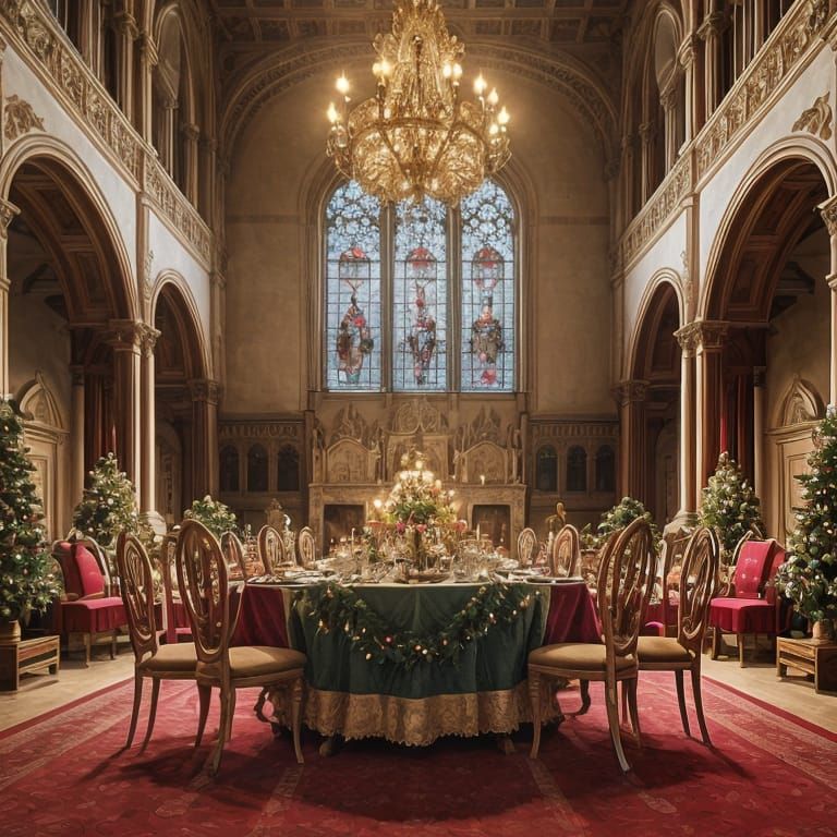Victorian Christmas Feast in Castle Hall
