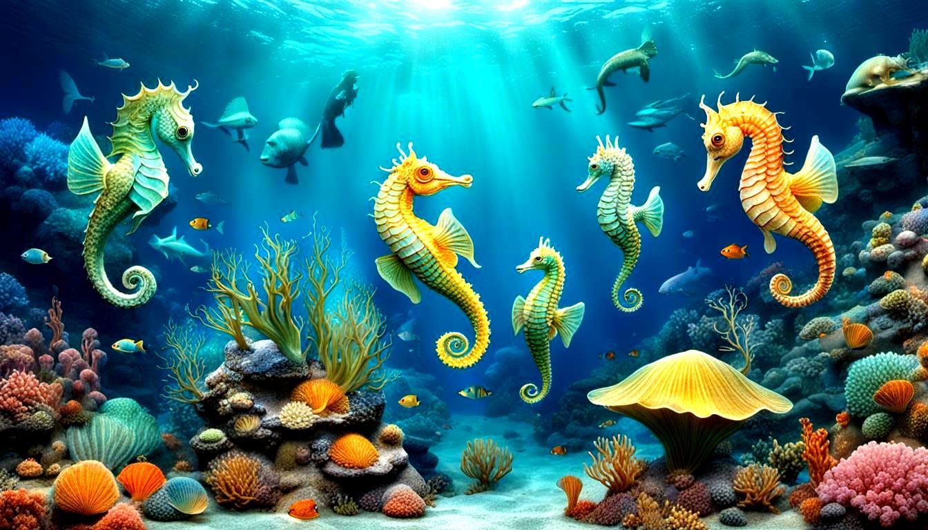 Underwater Fantasy: Seahorses, Mermaids, and Mermen