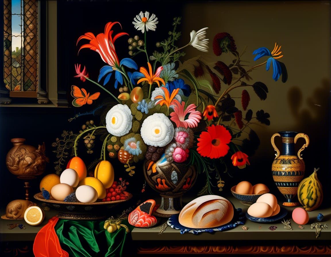 Maximalist Still Life with Copper Jug