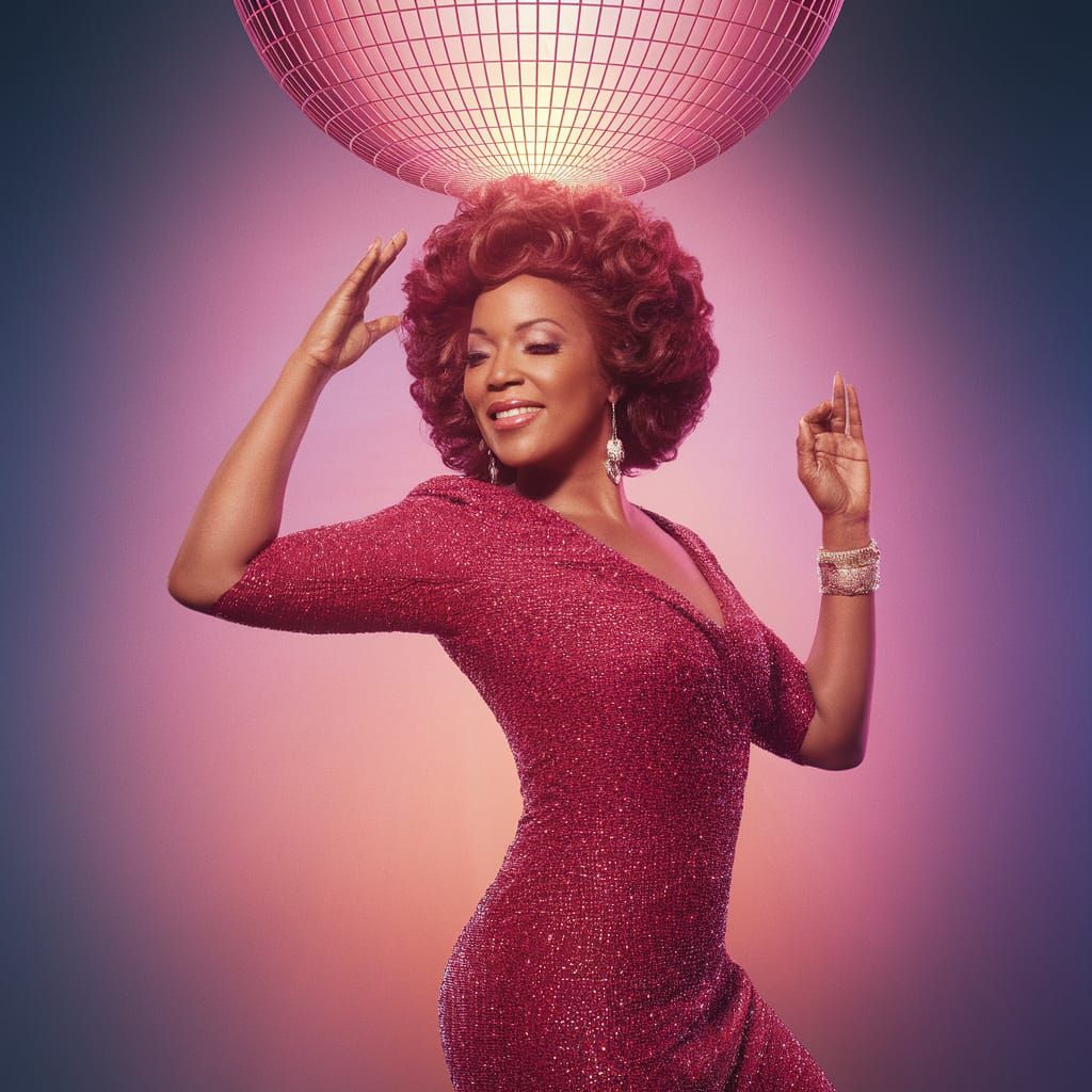 Epic Disco Ball Scene from a 1970s Music Video