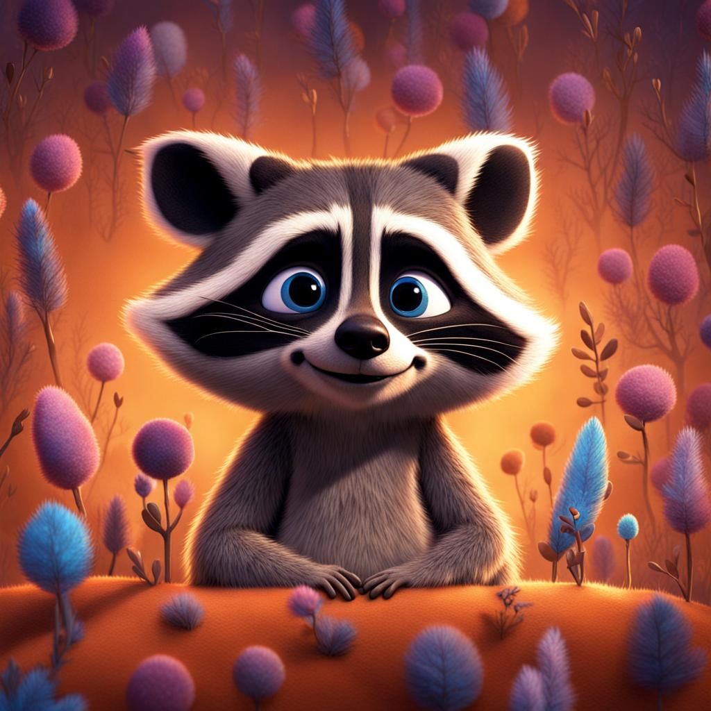 Raccoon Exploring Dreams: A Pixar-Style Adventure