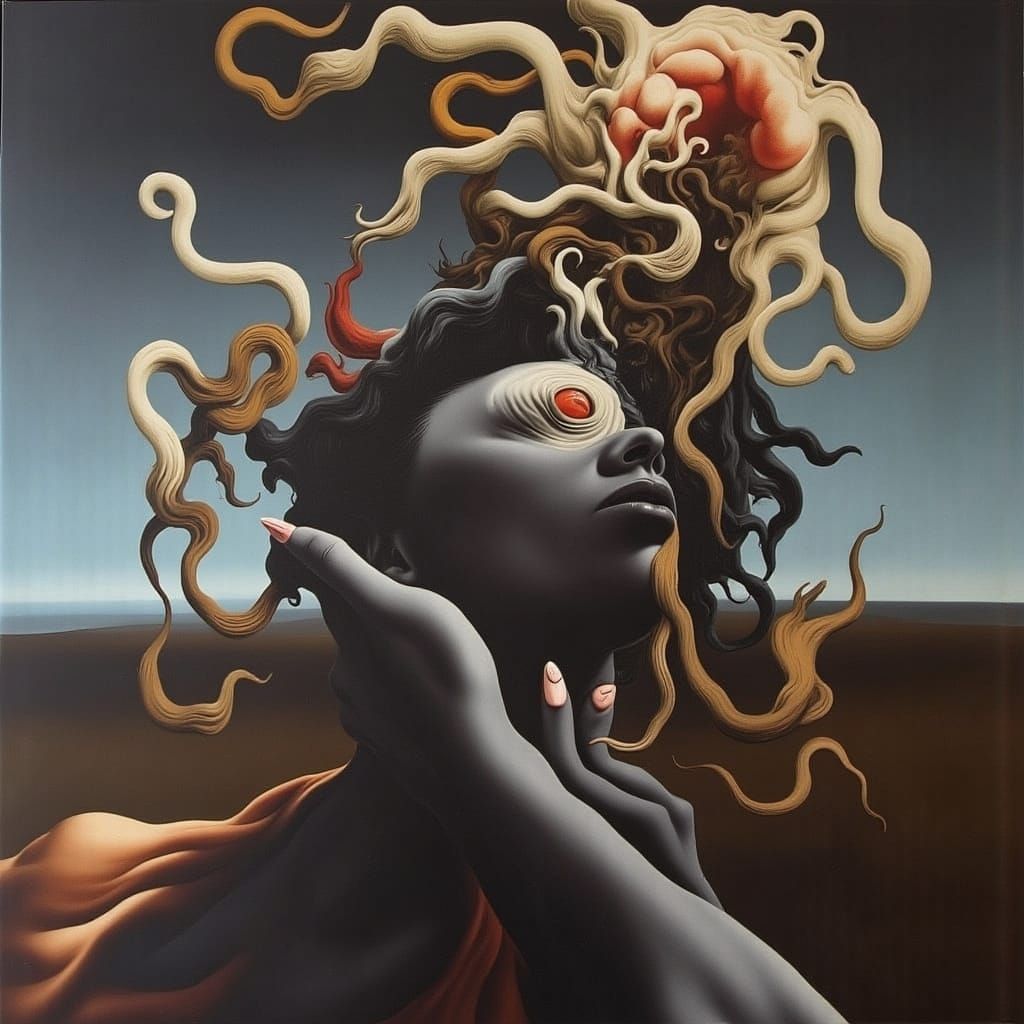 Black woman <lora:STRANGE WORLD:1.0> <lora:Psyched Surrealis...