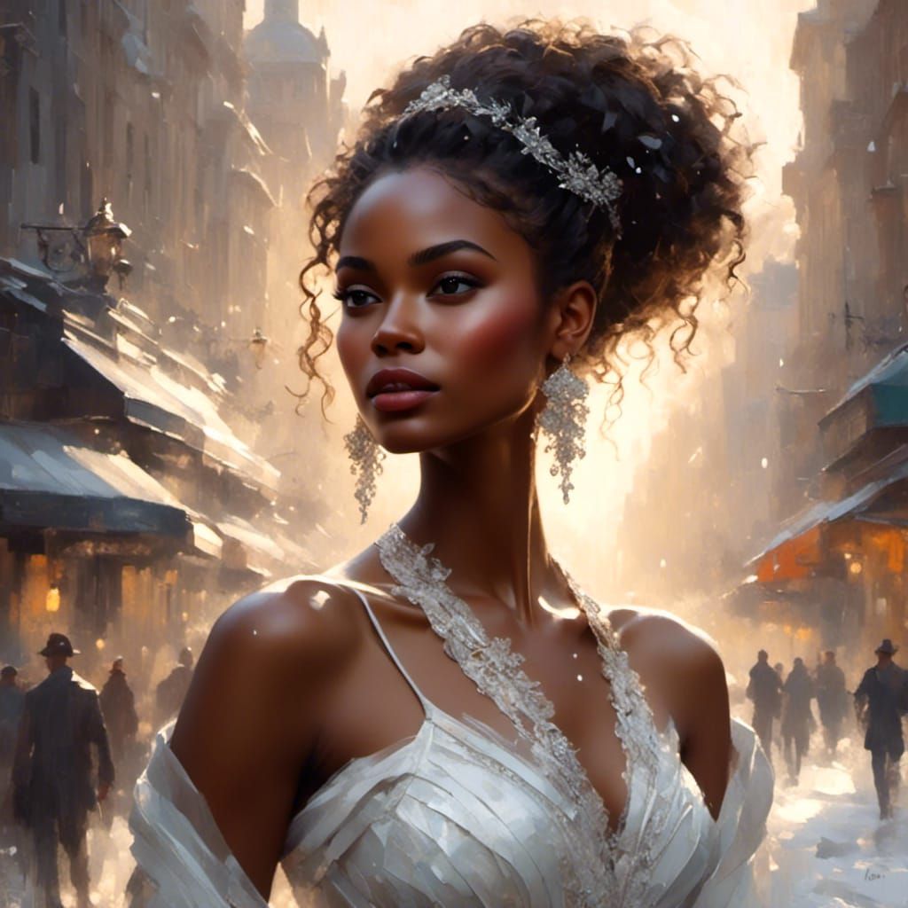 Snowstorm Portrait of a Beautiful Woman